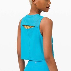 Like NEW Lululemon Sculpt Tank *Cropped Turquoise Tide Size 6